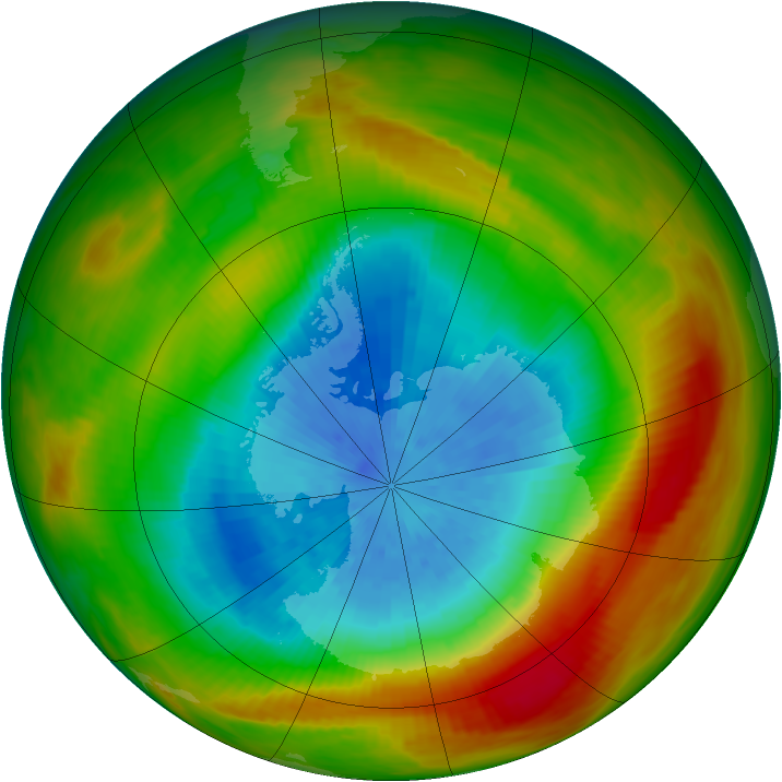 Antarctic ozone map for 28 September 1981